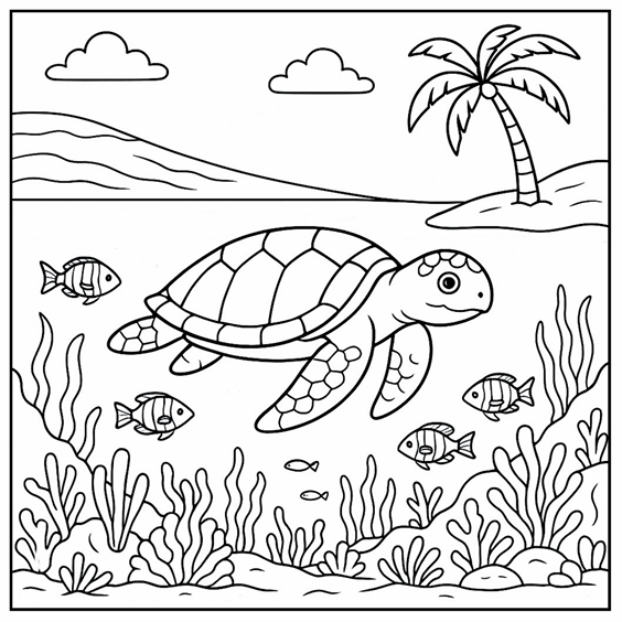 Livre de coloriage - Virée Aquatique