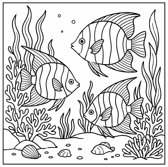 Livre de coloriage - Virée Aquatique
