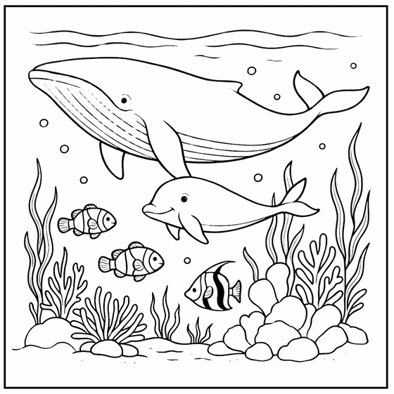 Livre de coloriage - Virée Aquatique